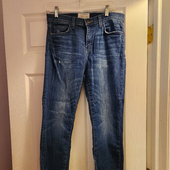 Current/Elliott Denim - CURRENT/ELLIOTT Dark Wash Jeans THE HIGHWAIST STILETTO in Sahara Destroy Size 29